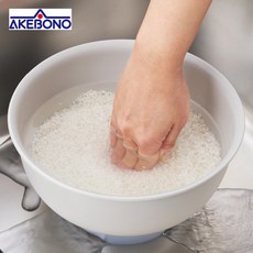 일본 아케보노 자동 배수 쌀 세척볼 그레이 야채 과일 세척 바가지 믹싱볼 (CH-2146), 1개, 본상품