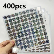 200개/400개 VOID 위조 방지 홀로그램 스티커 진품 홀로그램 위조 방지 라벨 일회용, 01 Silvery 400pcs