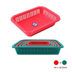 직사각 주름 소쿠리 플라스틱 사각바구니 채반 김장, 1개