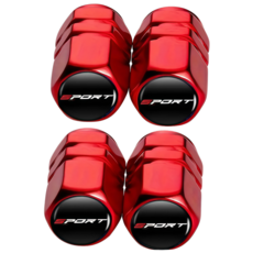 자동차 타이어캡 에어캡 밸브캡 원형 SPORT, SPORT-붉은색Red, 4개