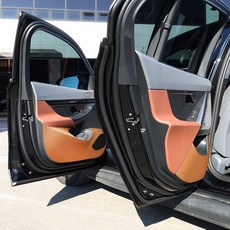아이리온 BMW 호환 5시리즈 G60 I5 용품 가죽 도어커버, 브라운, 5시리즈 G60 호환