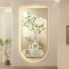 럭셔리 벽장식 거실 모던 소품, 텍스처드, 40x80cm, 가지와 잎사귀의 반사- A