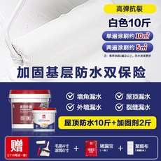 東方雨虹 水性防水塗料, 1個, 【雙重防水】高彈抗裂白色10斤-送2斤固