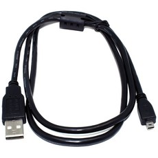 8 pin 轉 USB 手機/數位相機充電線(USB公轉MINI USB 8PIN) 1M 通用型數位相機傳輸線帶磁環, 1個, 黑色