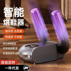 智能伸縮烘鞋器，觸屏定時可摺疊暖鞋機, 1個, 黑色【國內可用110V】