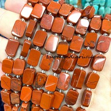 천연석 8x12MM 특수 평면 직사각형 아쿠아 마린 황수정 석영 스페이서 비즈 쥬얼리 만들기 Diy 팔찌 액세서리, red jasper, 8x12mm 12-14pcs