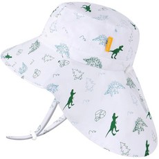 Duoyeree 자외선 차단 유아용 햇빛 차단 모자 - UPF 50+ 아동용 해변 및 여름 모자 - 남아 및 여아용 넓은 챙 모자 1b3-로즈, 5-12 Years, 1b15-화이트디노