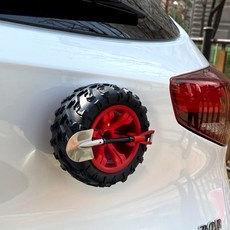 외관 포인트 미니어쳐 타이어 장식 후면 부착형 개성 적색 강조, 상세페이지 참조