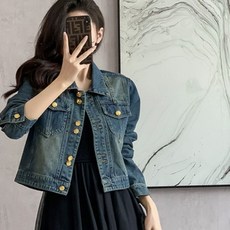 SAHINER 여성 봄 데님 재킷 캐주얼 크롭 청자켓 BWT27