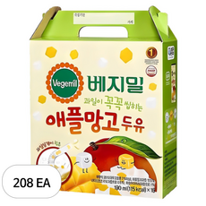 베지밀 과일이 꼭꼭 씹히는 애플망고 두유, 190ml, 208개