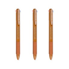 아이비스 소프트 4색 젤펜 0.5mm, 오렌지, 3개