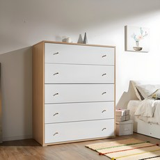 머스트 1000 서랍장 국내 제조 방문설치, 아카시아화이트, 5단