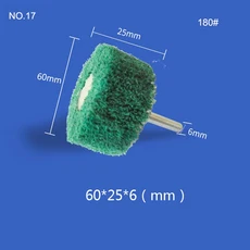 6mm 생크 샌딩 휠 직경 25-70mm 나일론 섬유 연마 버핑 180 #240 #, 03 1pcs, 17 NO.17 Green
