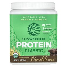 선워리어 식물성 성분 클래식 단백질 초콜릿 375g(13.2oz) SUW-02587, 1개, 375g