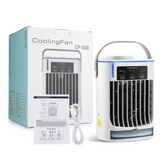 冷風機桌面水冷風扇USB製冷空調家用小型加溼器迷你清涼, 1個, 白色