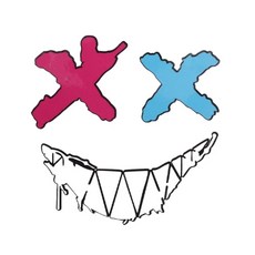 발통마켓 오토바이 악마 스마일 반사 스티커 헬멧 데칼 탑박스 스쿠터용품, 1개, XX컬러반사스티커