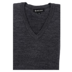 Helius 男式羊毛混紡灰色基本款 V 領最佳 HJ3L013