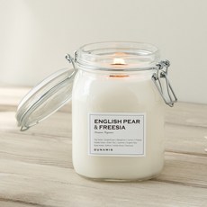 타닥 타닥 나무심지 대용량 소이 캔들, 1개, 1000ml, 19. 잉글리쉬페어 & 프리지아