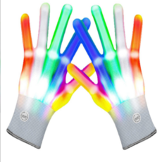 LED發光手套 七彩閃光手套 跳舞手套 耶誕禮物 演唱會 萬聖節變裝裝飾, 詳見包裝, 1套