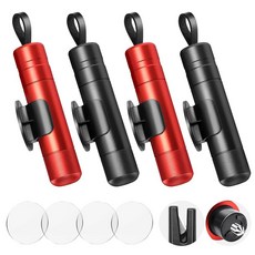 Zhaoyao 자동차 창문 브레이커 안전벨트 커터 4개 비상 토지 및 수중 탈출 안전 벨트 사고용 유리 차단기 (블랙+레드)