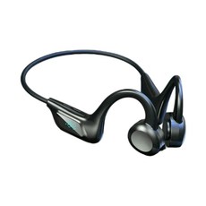 捍衛者 骨傳導運動耳機 IPX5防水 LED電量顯示 藍牙5.2 無入耳更舒適, 黑色, v30