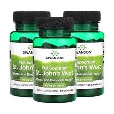 Swanson 풀 스펙트럼 세인트존스워트 추출 375mg St. Johns Wort Extract, 60정, 3개