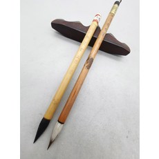 火炬牌極品雙料楷筆 紫狼兼毫 出峰2.35釐米 口徑7.4毫米; 日本回流貂毛水筆 羊毫外披 出峰2.5釐米 口徑6.6毫米, 1個, 參考詳情頁