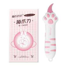 Meowkit 고양이발 택배칼 미니 안전커터, 1개, 벚꽃 핑크