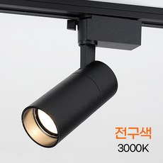 LED 레일등 일체형 10W 블랙 COB 레일조명 스포트조명, 1개, 전구색