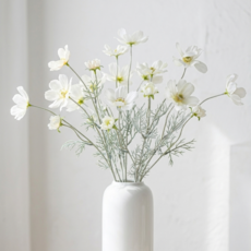 위즈쇼퍼 한 화병에 쏙 풍성한 연출 실크플라워 코스모스 조화 롱가지, 2개, WS화이트