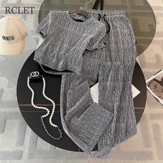 RCLET 여성 캐주얼세트 반팔티+와이드팬츠 투피스 여름세트 츄리닝세트 운동복 데일리룩