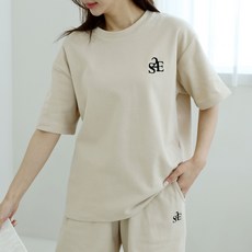 SOON2DLE 女款S2E刺繡短袖休閒套裝