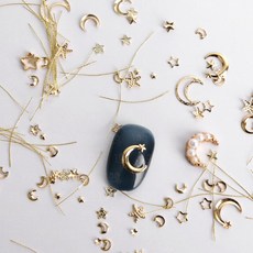 백억언니 세일러문 혼합 골드 달 별 믹스 파츠 1통, 1개, 혼합파츠 (P398)