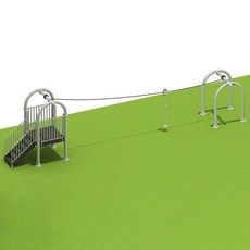 더블 짚라인 놀이기구 광장 놀이터 야외 키즈 펜션, 단일 플랫폼 짚라인 실버