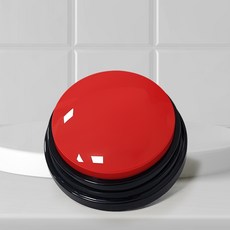 【錄音款 升級版】寵物訓練鈴 語音按鍵發聲盒 可重複錄製30秒 狗狗貓咪訓練互動, 紅色, 1個