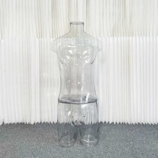 남성 상반신 마네킹 투명 촬영 의류 모델 디피 옷걸이, 1개, 투명 남성 반머리 손 세운