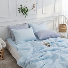 팝팝 스노우리플 이불베개세트 SS 블루 단품