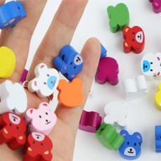 배들 DIY 비즈공예 나무비즈 유아비즈, 곰돌이