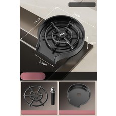다사그레이 컵세척수전 컵 고압 세척, 클래식블랙 5홀 두꺼운, 기본 색상