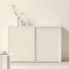 룸앤디 스르륵 슬라이딩 수납장 3단 1200 도어 일반형 방문설치, 화이트