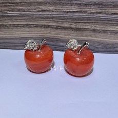 李家 水晶蘋果擺件, 1個, 紅