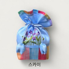 명절준비 고퀄리티 자수 용돈주머니 색동복조리 아이한복코디템 들고있으면 돈넣어주는 초귀염 용돈주머니 8x12cm