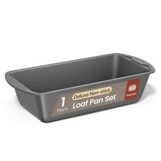 로프 팬 세트 2피스 - 완벽한 빵과 케이크를 위한 디럭스 논스틱 탄소강 제빵기구 - 식기 세척기 사용 가능 홈 베이킹을 위한 프리미엄 팬, 1 Pack, Gray