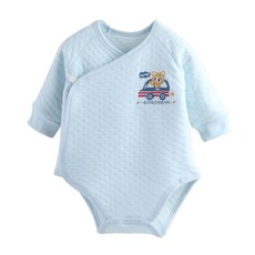 雪倫小舖 童裝純棉包屁衣 長袖睡衣緹花空氣棉斜開式連身衣，柔軟舒適，方便穿脫