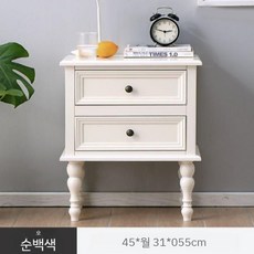 실목 소형 서랍형 수납 침대옆 크림화이트 ENF 탁자 2단 원목협탁 화이트월넛, 직접 설치, G.고다리순백(45cm)