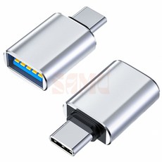 USB C타입 OTG젠더 실버 케이블, 1개