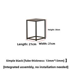북유럽 스타일 심플 철제 화분 스탠드 거실 바닥 설치형 녹색 식물 진열대 받침대 장식 선반, 심플 블랙 21 21 30cm 완전 조립