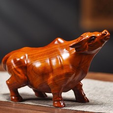 黑檀木 花梨木 牛氣沖天 牛擺件 牛轉乾坤, 如圖所示, 1個