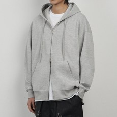 아테즈 남녀공용 오버핏 데일리 무지 베이직 투웨이 후드집업 자켓