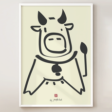 퍼플더스트 황소 그림 소 포스터, 1.행운소_A4, 포스터만